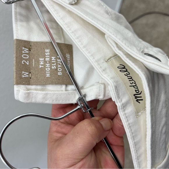 Madewell NWT The Plus‎ High-Rise Slim Boyjean in Tile White size 20W - Picture 4 of 13